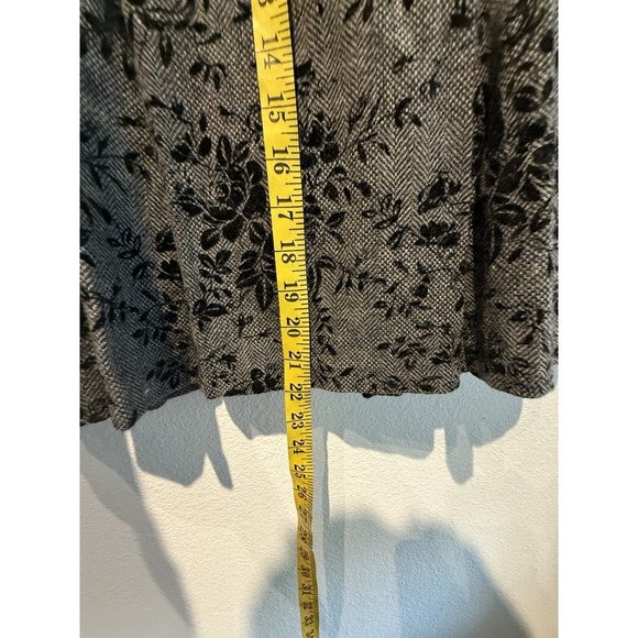 Vintage Pleated Midi Skirt Womens M Lace Black Velvet Brocade Whimsigoth Retro - Picture 8 of 8